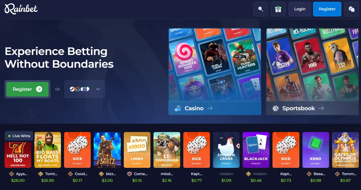 Rainbet Casino – Online slots en live spellen voor Nederlandse spelers image 1