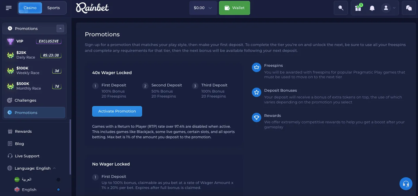 Rainbet Casino – Online slots en live spellen voor Nederlandse spelers image 3